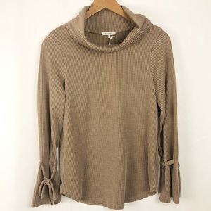 Anthropologie | Brown Tie Sleeve Sweater NWT